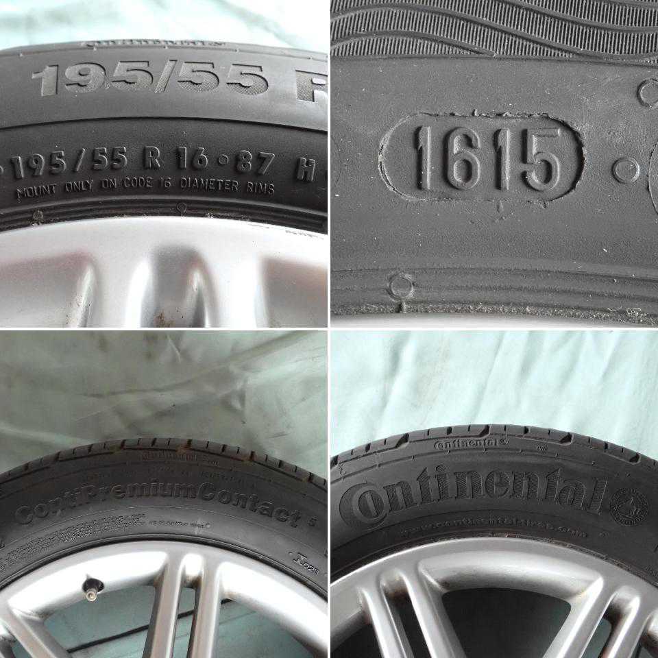 平成22年 メルセデス ベンツ A180 W169 169032 純正 アルミホイール タイヤ 1本 5穴 195/55R16 中古 即決B_画像6