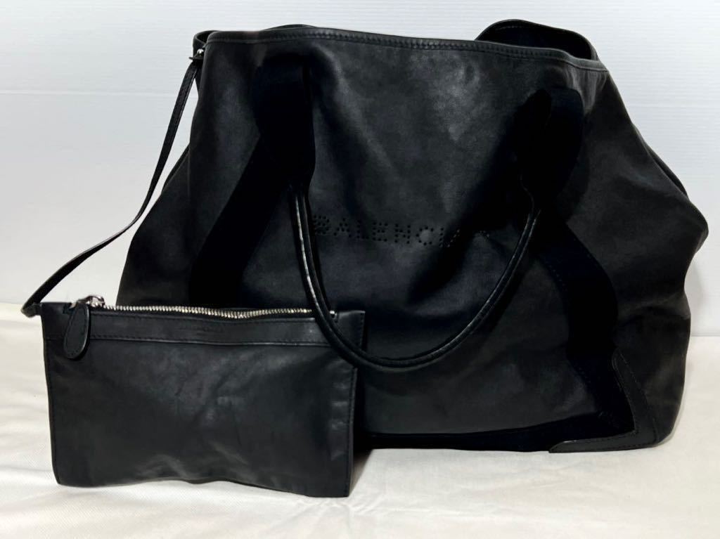 美品】BALENCIAGA 2way 大容量トートバッグ イタリア製 フェイクレザー