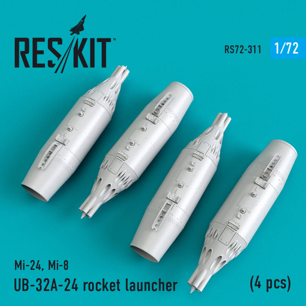 ◆◇RESKIT【RS72-0311】1/72 ロシア空軍UB-32A-24ロケット弾ポッド(Mi-24、Mi-8用)(4個入)◇◆　_画像1