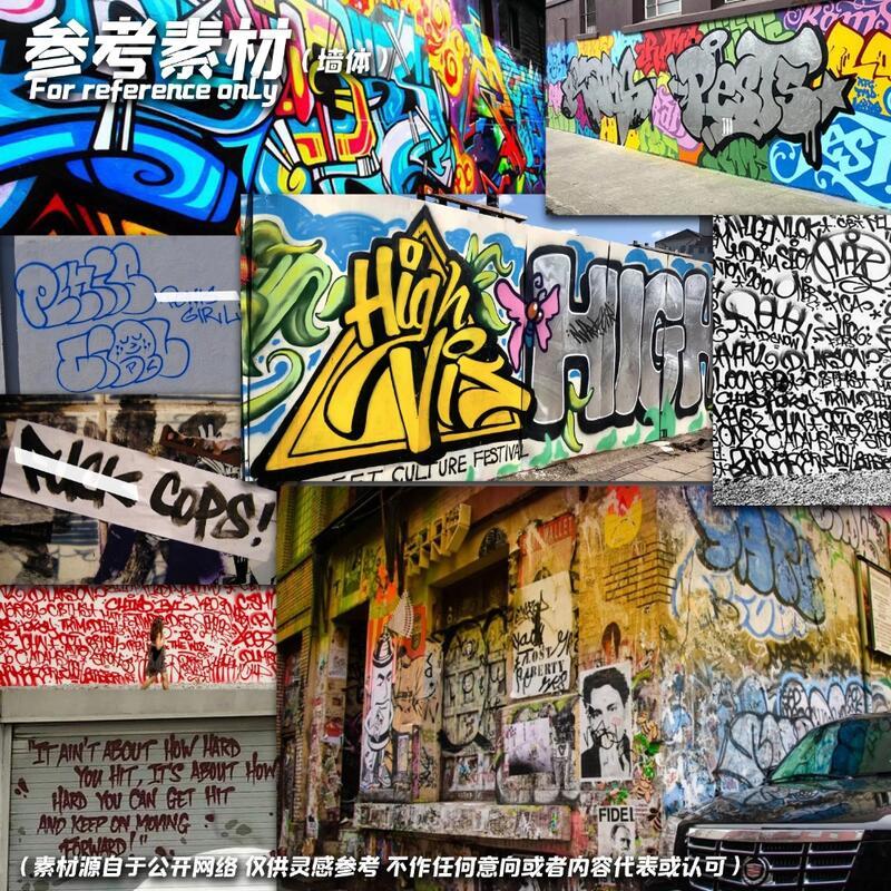 **areksen model [AJ0055] wall graffiti * template (D)**