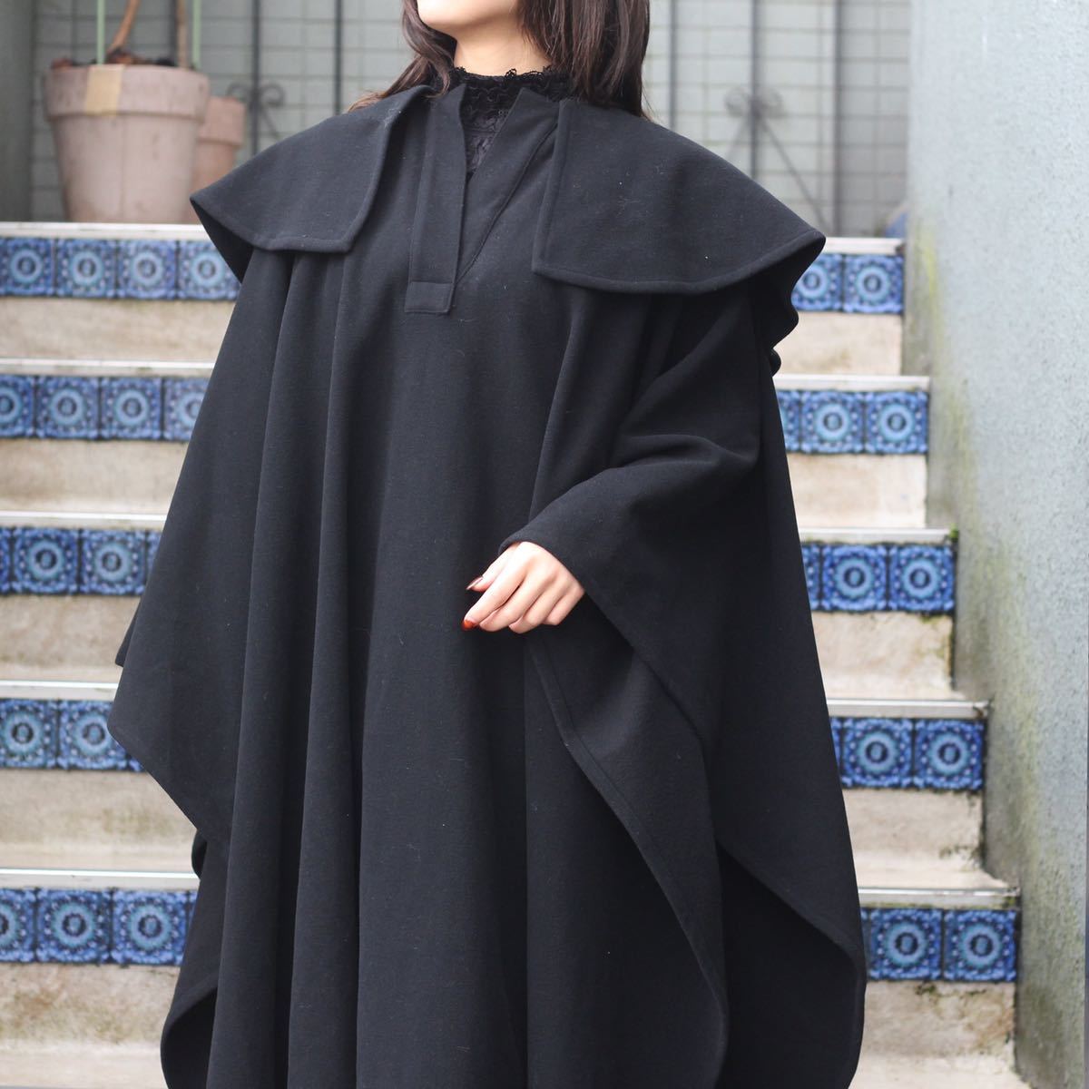 COMME des GARCONS WOOL OVER CAPE COAT PONCHO/コムデギャルソン 