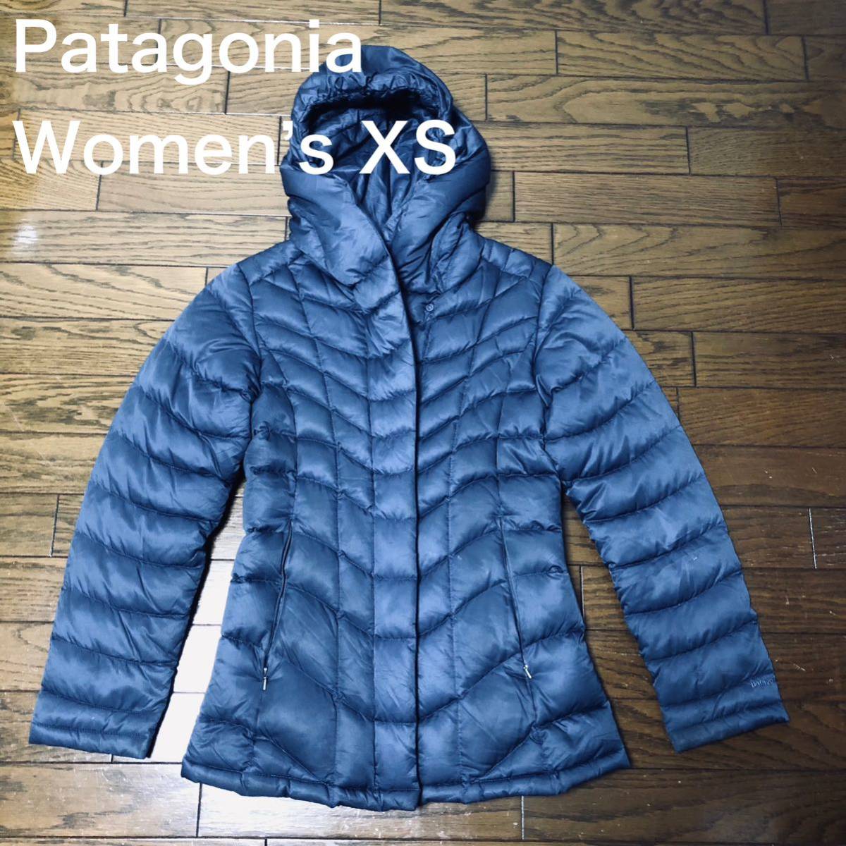 Patagoniaフーディダウンジャケット ネイビー レディースXSサイズ USA