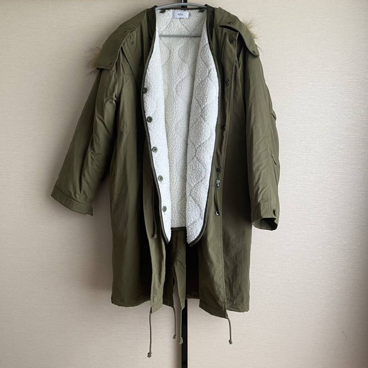 1度着用 AZUL BY MOUSSY アズールバイマウジー オーバーモッズコート