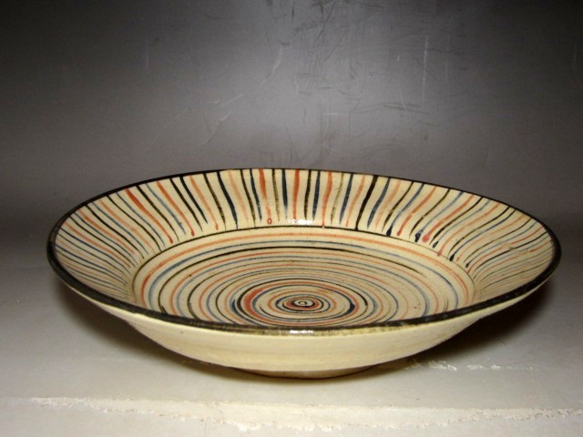 北大路魯山人 色絵筋文鉢 魯山人芸術 黒田陶々庵極めの名品☆c74
