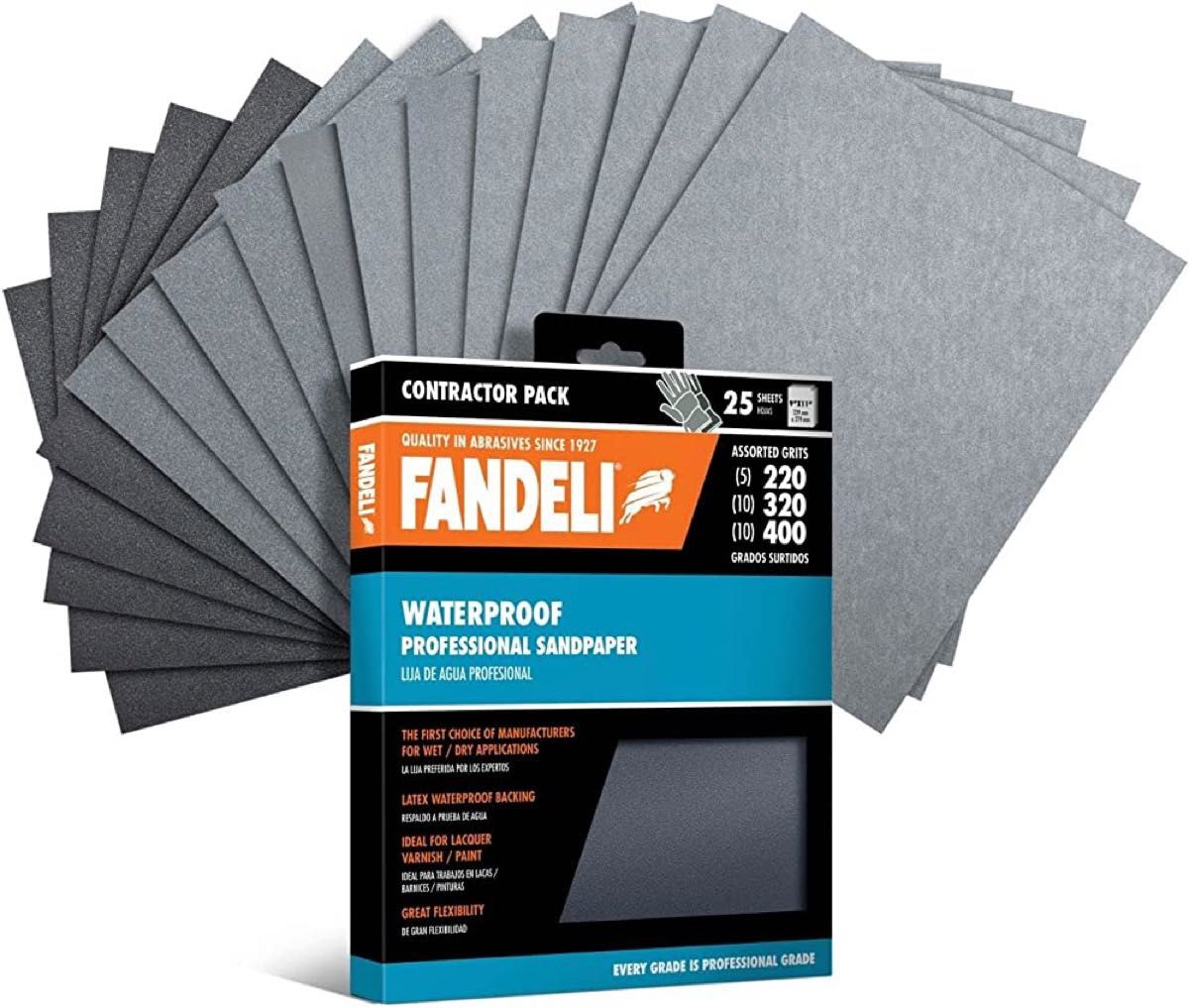 Fandeli 耐水 サンドペーパー (総面積16,200㎠の大容量) 紙ヤスリ-