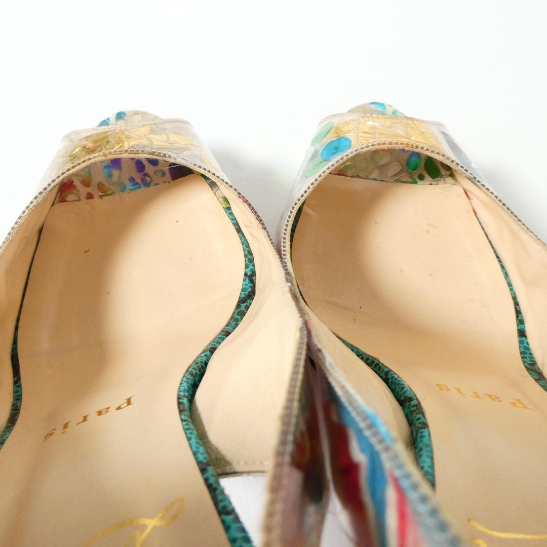 公式格安 良品 綺麗 Christian Loubtin 装飾 ハイヒール サンダル 37