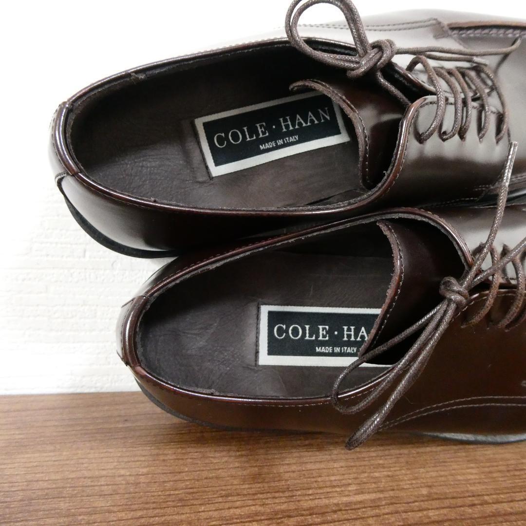 美品 COLE HAAN コールハーン レザー レースアップ ラウンドトゥ ローファー 革靴 ビジネスシューズ 6 約24.5㎝ 茶 ブラウン A1344_画像9