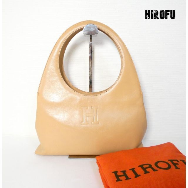 誕生日プレゼント 良品 HIROFU A1777 ベージュ ハンドバッグ トート