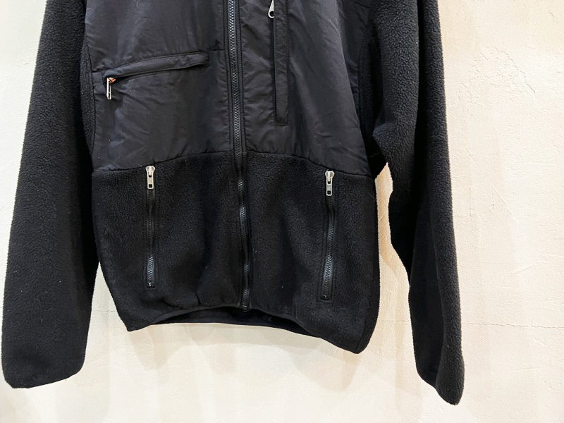 X23★90's THE NORTH FACE/ノースフェイス フリースジャケット ブラック メンズS ナイロン切替 ユニセックス アウトドア 古着 ★_画像3