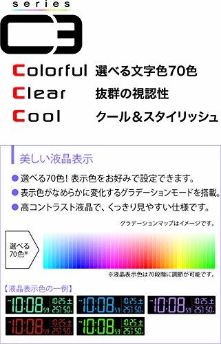 セイコークロック 置き時計 目覚まし時計 電波 デジタル 交流式 カラー液晶 シリーズC3 03:茶木目_画像3