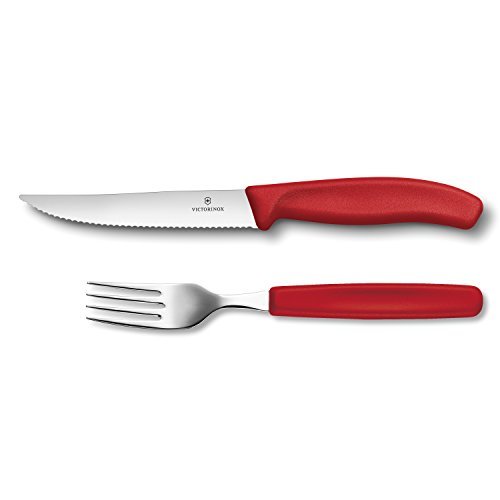 VICTORINOX(ビクトリノックス) グルメナイフ&フォークセット レッド 12cm ペティナイフ JP21_画像1