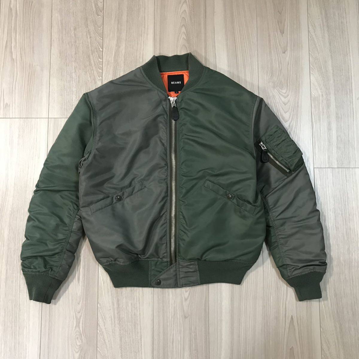 BEAMS MA1 MA-1 L-2B PLUS ビームス ボンバー オリーブ BEAMS MA1 MA-1 L-2B PLUS ビームス ボンバー オリーブ