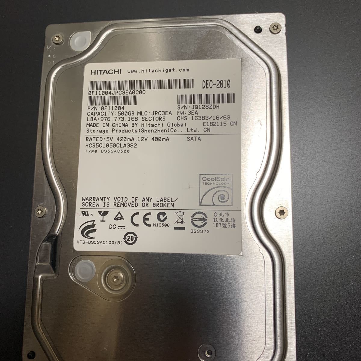 日立/Hitachi HDD(3.5インチ) HCS5C1050CLA382 (500GB SATA )_画像1