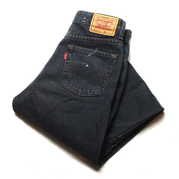  rare model! 90s made in Japan Levi\'s Levi's W515-03 high waist slim tapered black jeans Denim pants black W30 lady's 