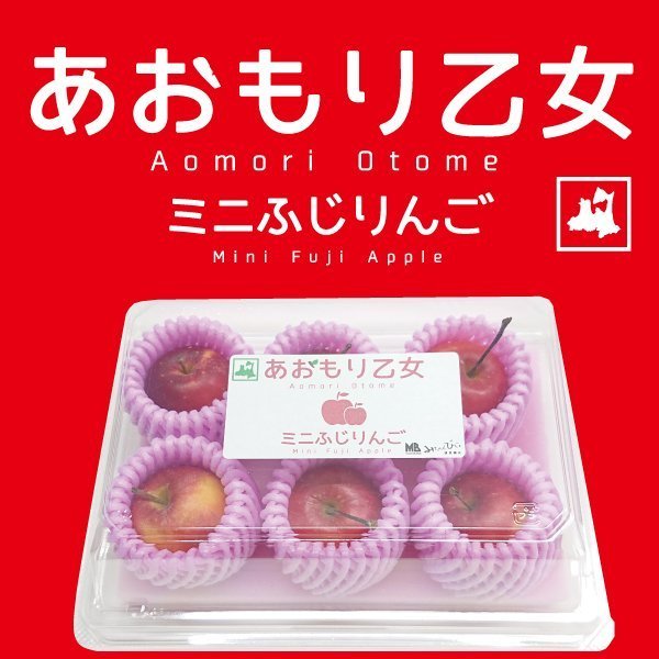 青森りんご ミニふじ あおもり乙女 食べきりサイズ 観賞用にも 6個入