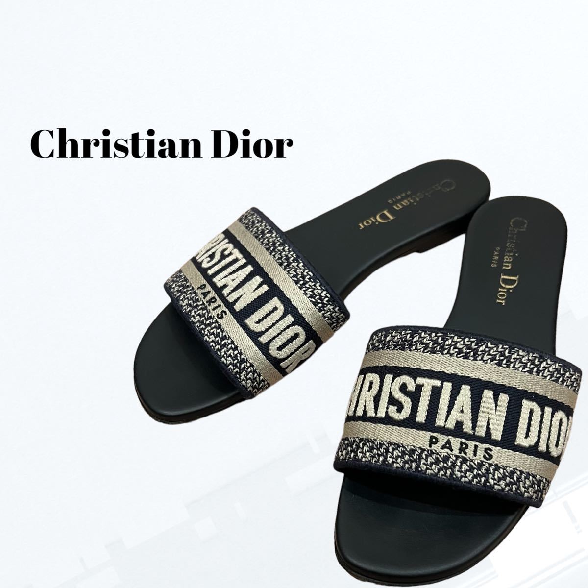 人気】Christian Dior トロッター サボ サンダル 35 ロゴ 人気特価激安