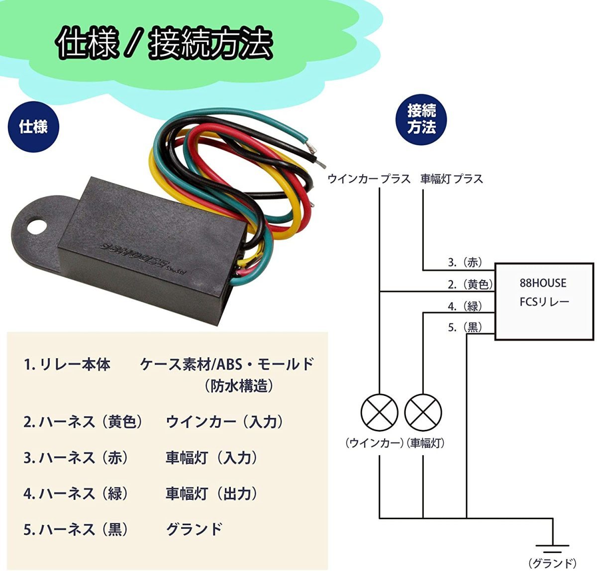 アメ車 改善 FCSリレー 2個 左右分 ウインカーポジション 国内仕様変更 スモール 輸入車 予備検 車検 カット 電装品_画像5