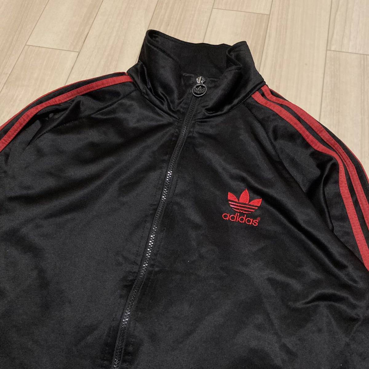 90s adidas セットアップ 黒赤 トラックジャケット トラックパンツ