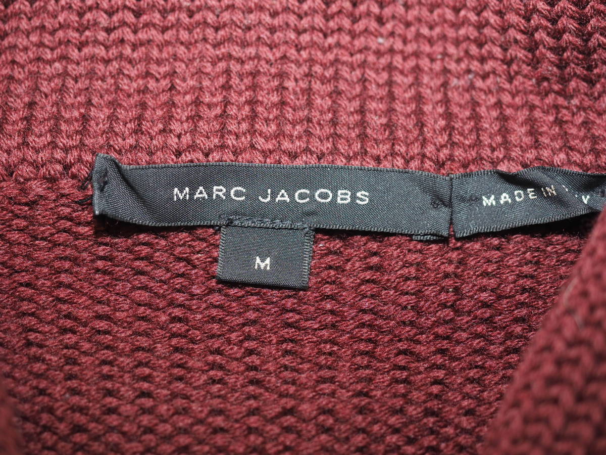 MARC JACOBS マークジェイコブス 06AWショールカラーニットジャケットMボルドー Italy製_画像3