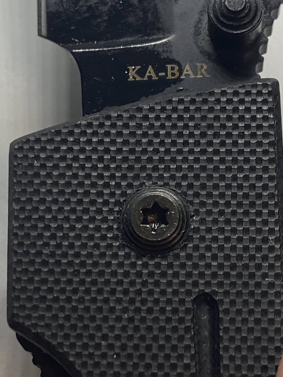 [δηε4]廃番？！ Ka-Bar（ケーバー/カーバー、米国）/3074/短刀形状折り畳みナイフ、黒-＜刃、ボディ＞の画像8