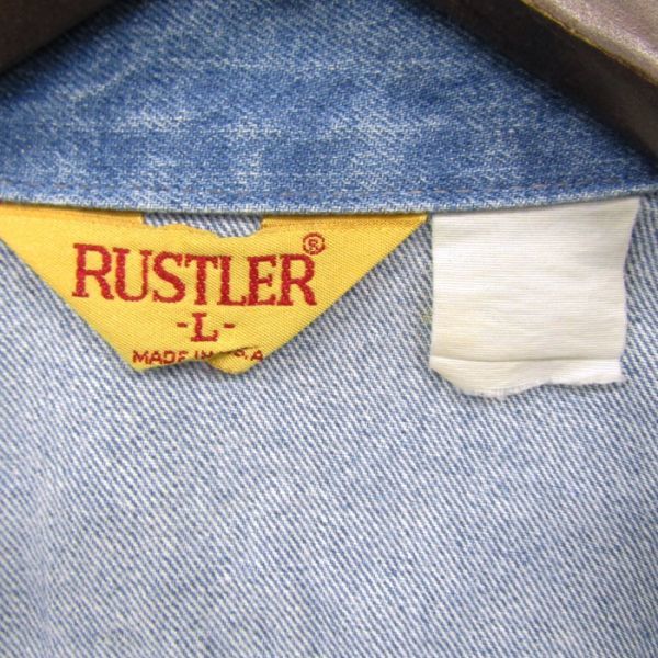 サイズ L USA製 ラスラー RUSTLER デニムジャケット ジージャン デニム 古着 2F1193_画像3