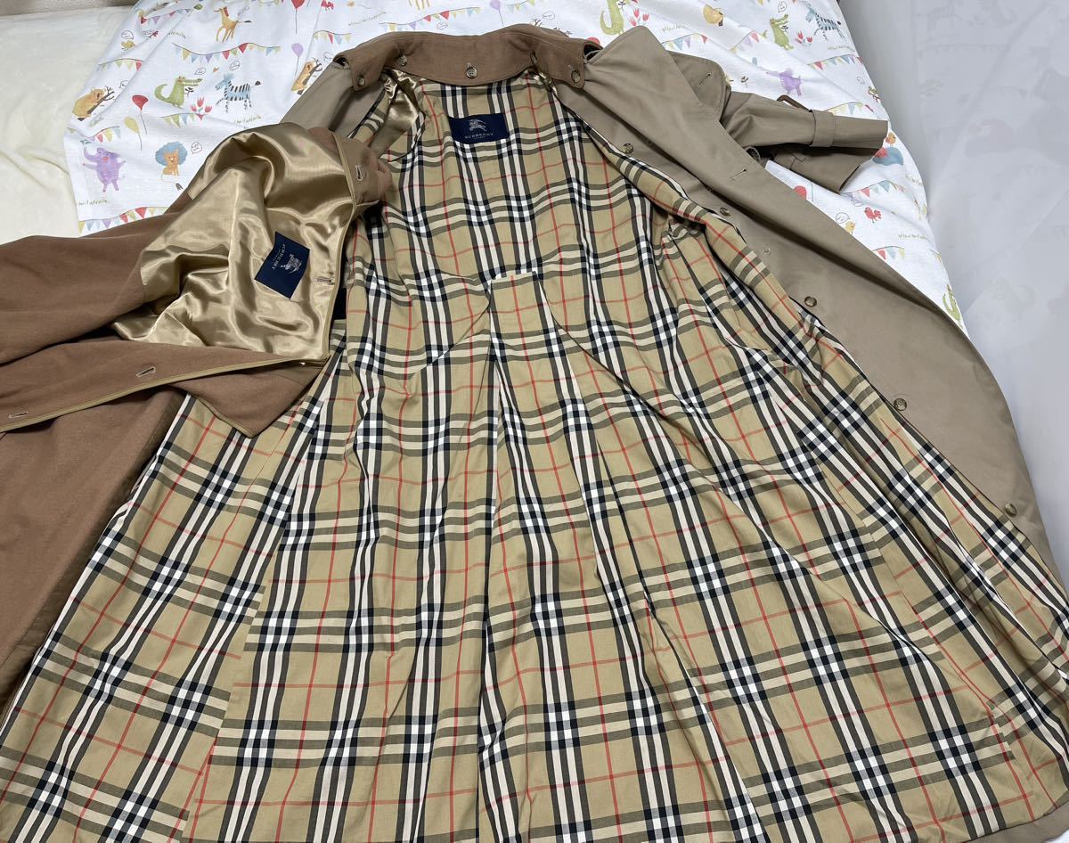 美品 BURBERRY LONDON ショートトレンチ 花柄 レース シルク混-