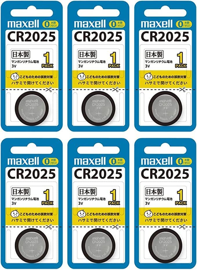 日立マクセル CR-2025-1BS 6個セット リチウムコイン電池