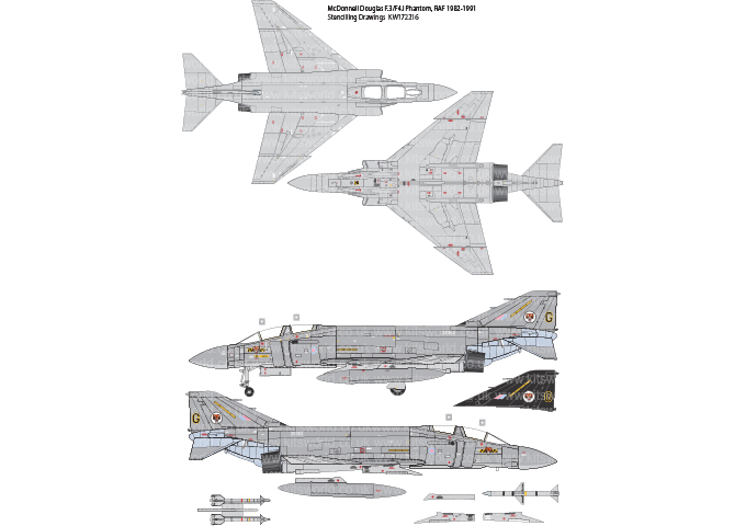 キッツワールド KW172216 1/72 マクドネル・ダグラス F.3/F-4J ファントム RAF 1982-1991_画像3