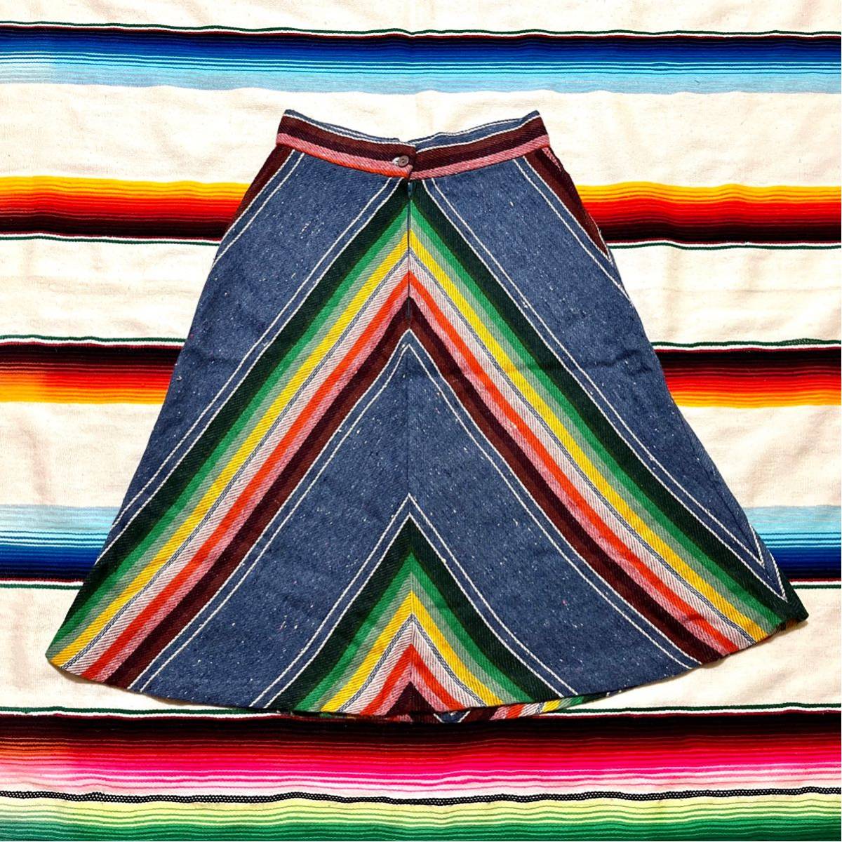 70*s Old ковер юбка поиск : б/у одежда Vintage 70 годы Talon Mexico neitibNative Mexico