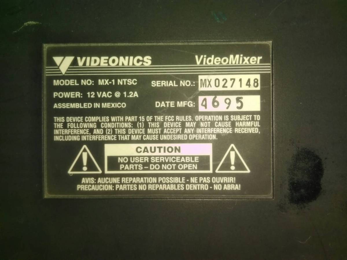 【最軽量ビデオミキサー】FUTEK フューテック ビデオミキサー Videonics MX-1 Video Mixer 1 NTSC ビデオニクス VJ機材 クラブ エディター