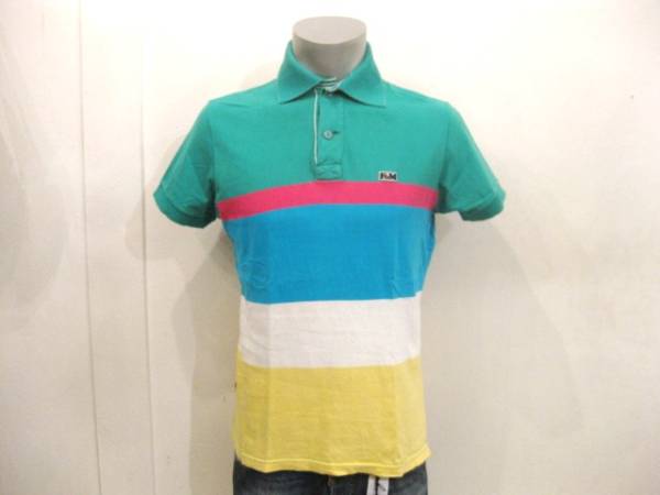  masterpiece genuine article F&M Frank Lynn Marshall FRANKLIN&MARSHALL border polo-shirt with short sleeves S