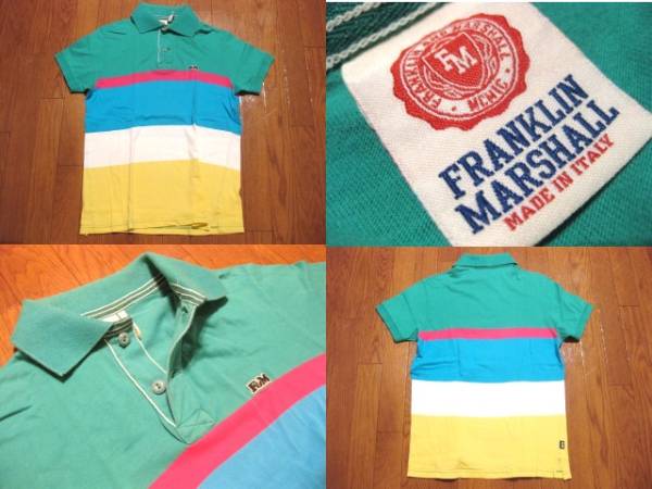  masterpiece genuine article F&M Frank Lynn Marshall FRANKLIN&MARSHALL border polo-shirt with short sleeves S