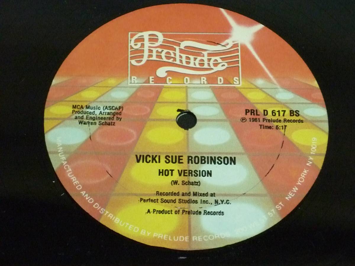 VICKI SUE ROBINSON/Hot Summer Night/12インチ/PRL D 617/Prelude/US盤/DISCO/BOOGIE/ダンクラ