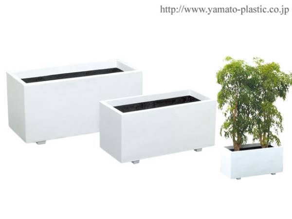 * prompt decision! large container light weight FRP made! white planter W 80 type * robust no parking . flower 