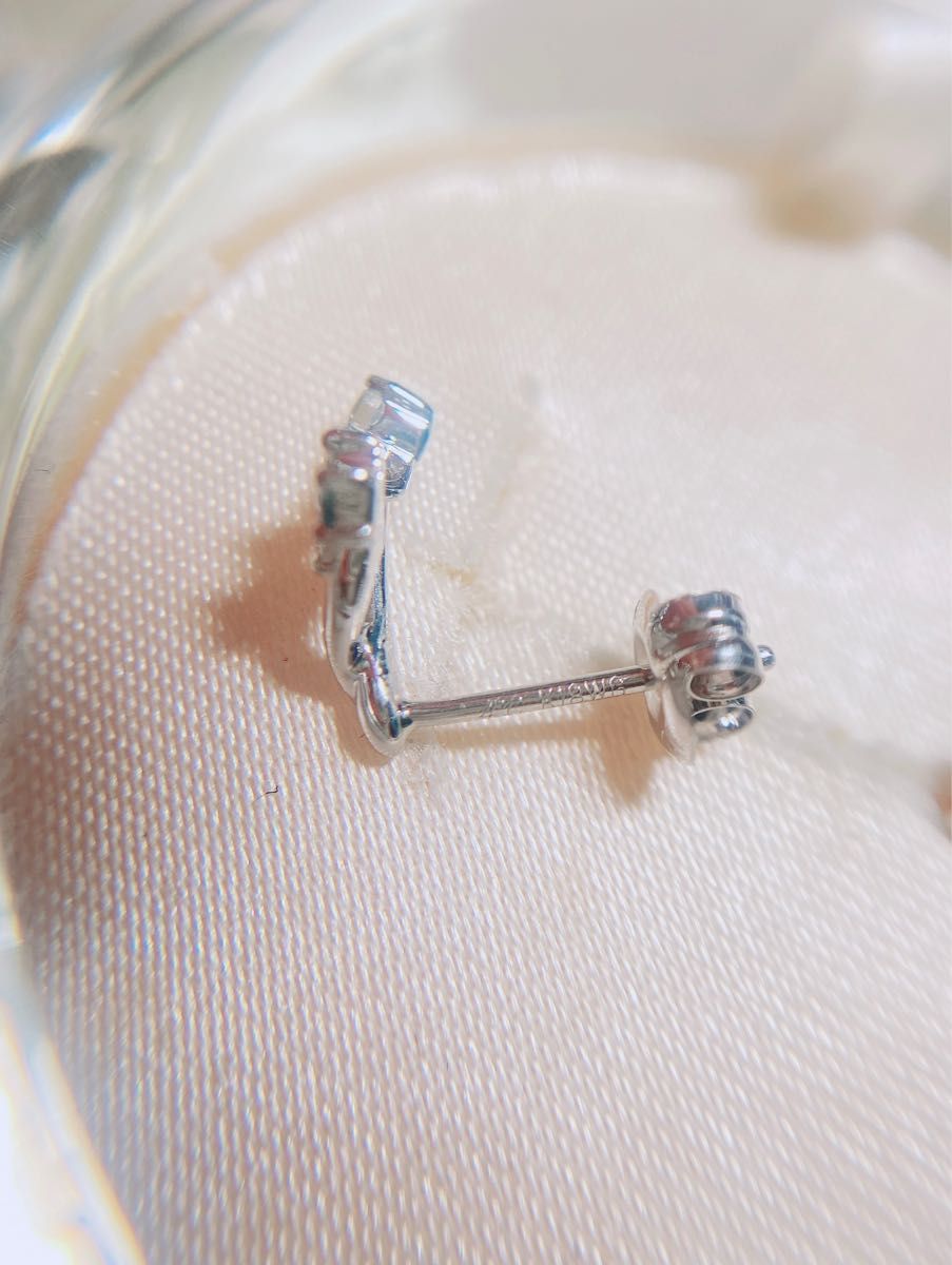 4℃ K18WG しずく アクアマリン ピアス - institutoates.com.br