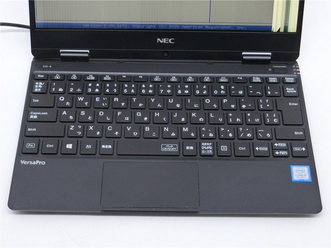 中古　NEC　PC-VKT13HZG4 VH-4　CORE8世代i5　　13型 ノートパソコン　BIOSまで表示　縦線あり　詳細不明　　ジャンク扱い 　_画像3