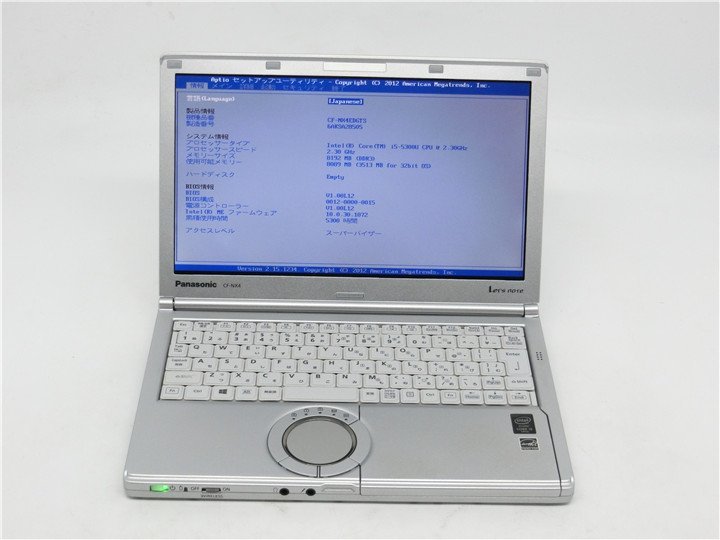 中古　Panasonic　CF-NX4EDGTS 　5世代I5　8GB　13型 ノートパソコン　BIOSまで表示　詳細不明　　ジャンク扱い