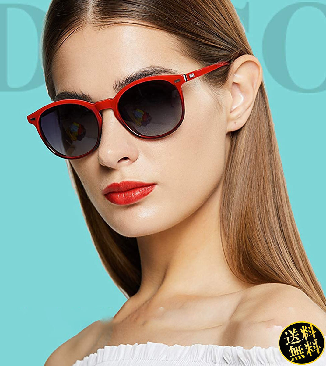 [ dynamic . atmosphere . give .] sunglasses red frame TACHD polarizing lens day person himself fashion lady's Drive outdoor 