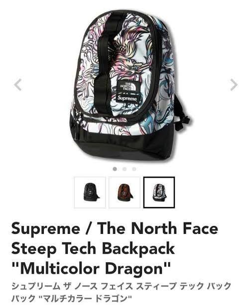 送料無料22FW Supreme The North Face Steep Tech Backpack Multicolor Dragon  シュプリーム ノースフェイス BOXロゴバックパックNIKEGUCCI