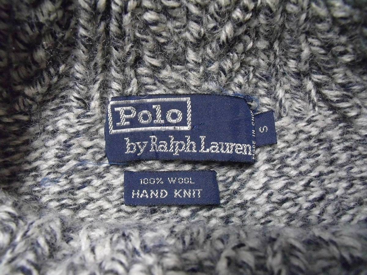 ラルフローレン★ハンドニット・モックネック・ニットセーターS★Ｒａｌｐｈｌａｕｒｅｎローゲージ ハイネック ポロカントリーRRLカウチン_画像4