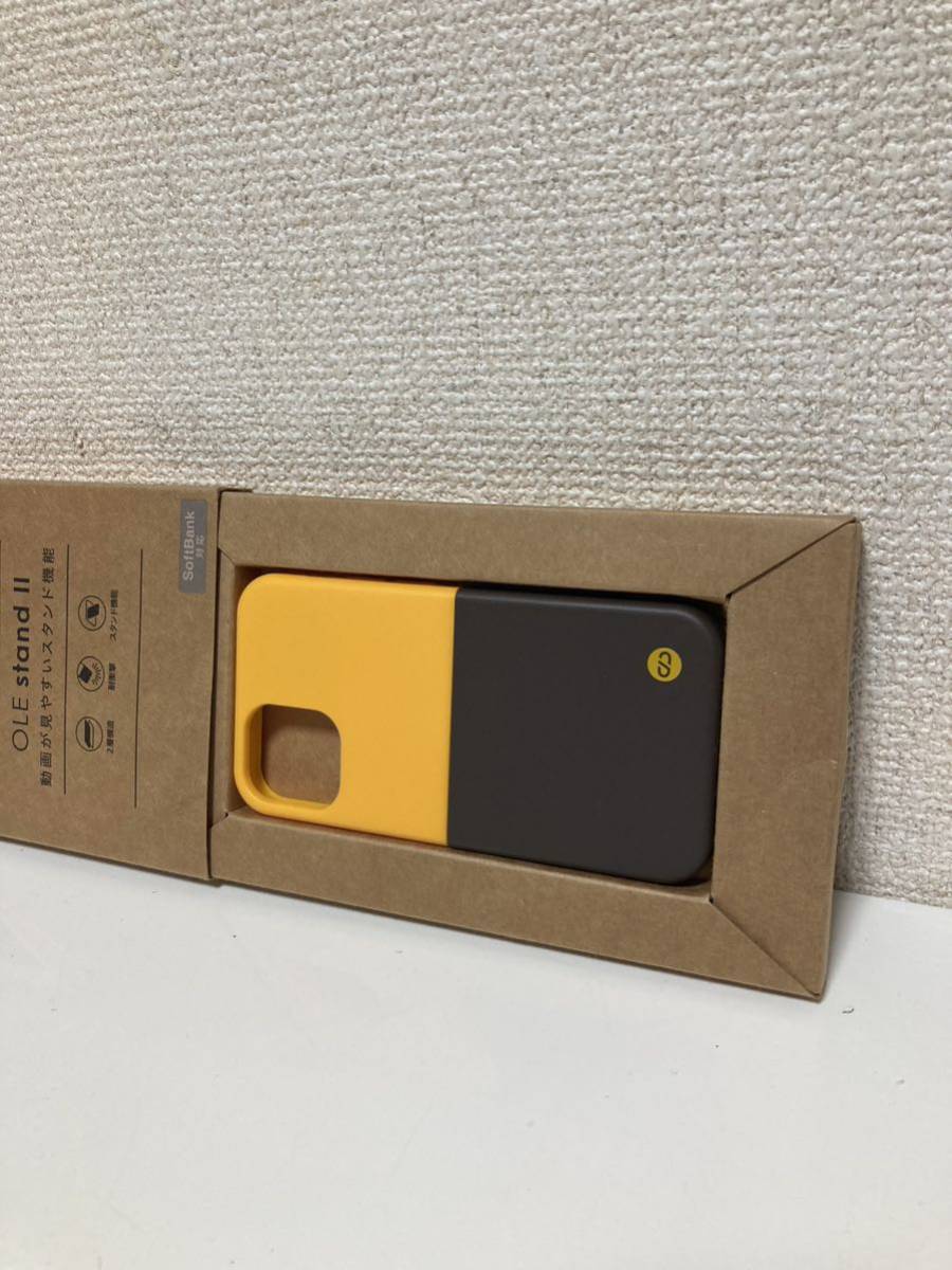 新品未使用品 campino iPhone 12 mini ケース OLE stand Ⅱ スタンド機能 耐衝撃 レンズ保護 クロムイエロー×セピアブラウン_画像5