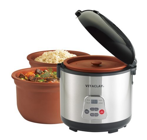 VitaClay VF7700-6 Chef Gourmet 6-Cup Rice and Slow Cooker by Vita