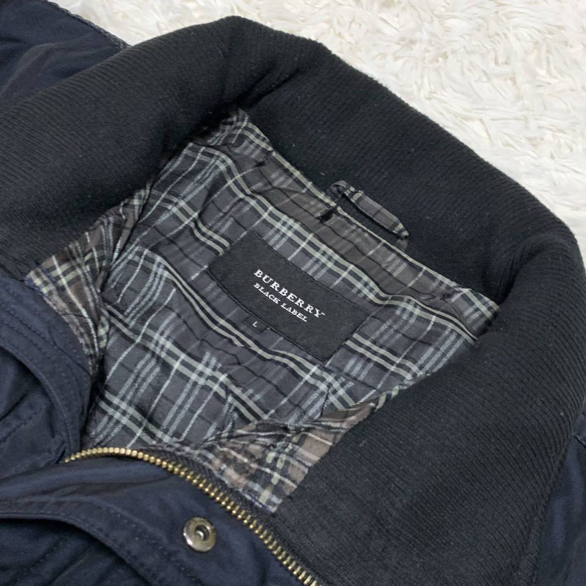 バーバリーブラックレーベル ショートコート 希少サイズL BURBERRY BLACK LABEL コート ブルゾン ジャケット D0020の画像3