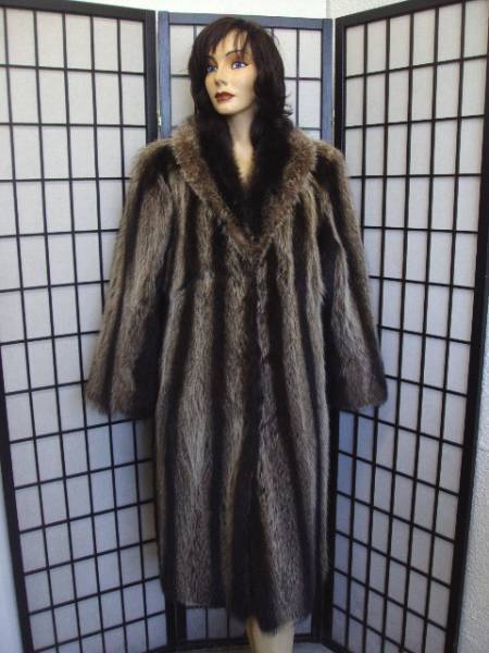  raccoon fur coat size 4-6