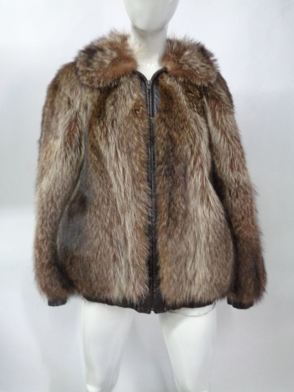  raccoon fur fur * jacket / coat american size 6-8