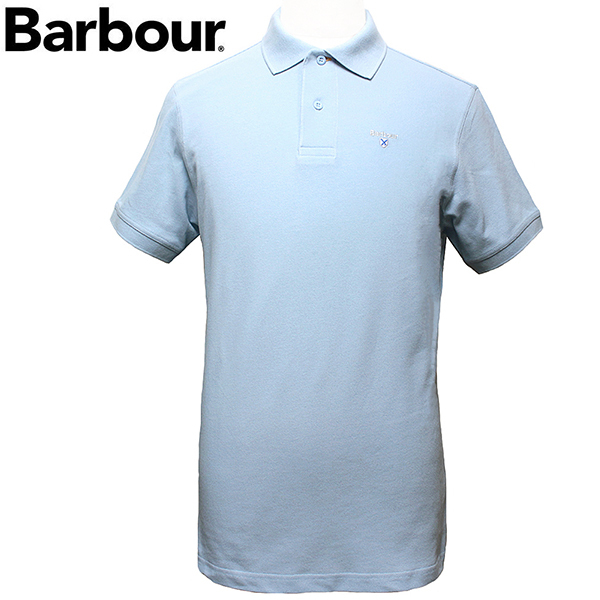 バブアー Barbour ポロシャツ メンズ 半袖 鹿の子 サイズXL SKY MML0358 BL32 新品