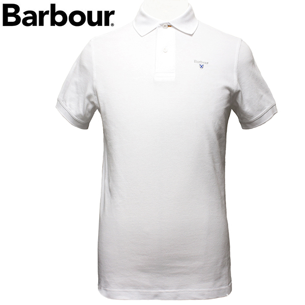 バブアー Barbour ポロシャツ メンズ 半袖 鹿の子 サイズXL WHITE MML0358 WH11 新品