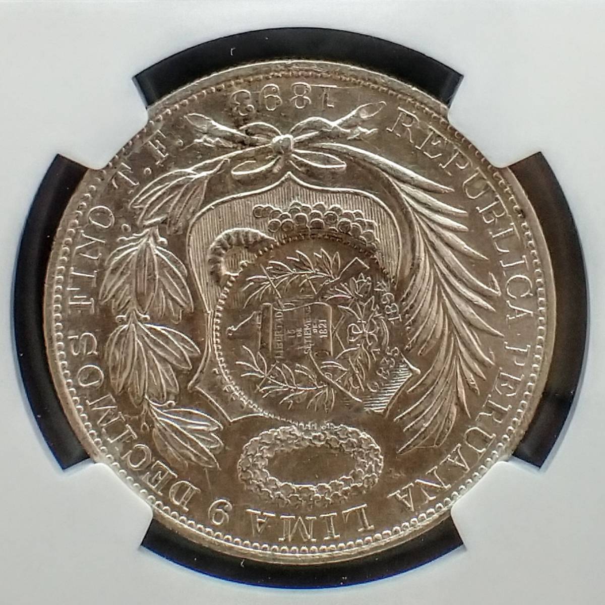 誕生日プレゼント 1894年 グアテマラ 銀貨 NGC社 アンティークコイン