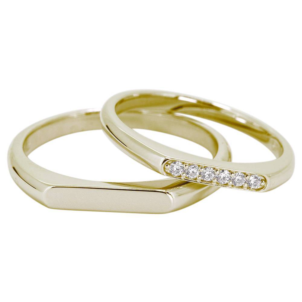 結婚指輪 ゴールド ピンクゴールド 18金 ペアリング 指輪 ペア 2本セット 18k シンプル 華奢 リング