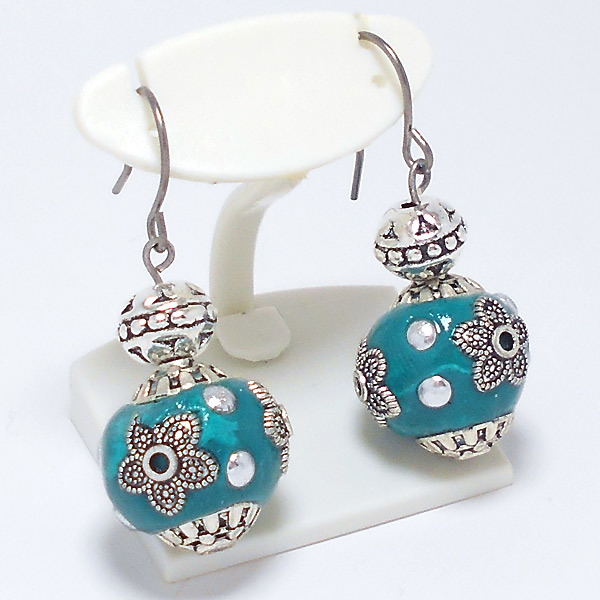  hook earrings ethnic style turquoise blue old beautiful writing sama casual prompt decision including tax free shipping 